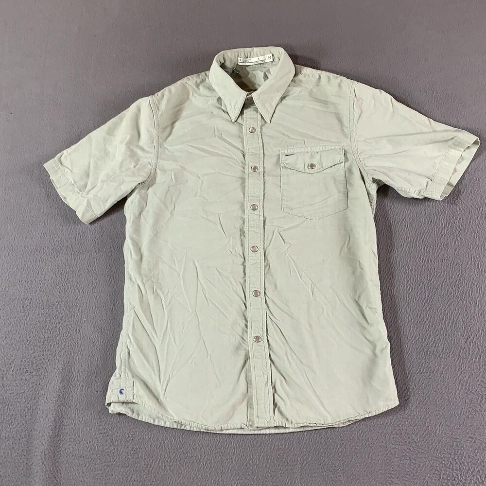 Criquet Shirt Mens Small Green Short Sleeve Button Up Casual Cotton